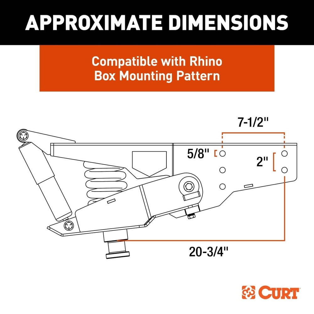harueight 様用 CURT Helux Coil-Spring 5th Wheel Pin Box, 2,950 lbs. Pin