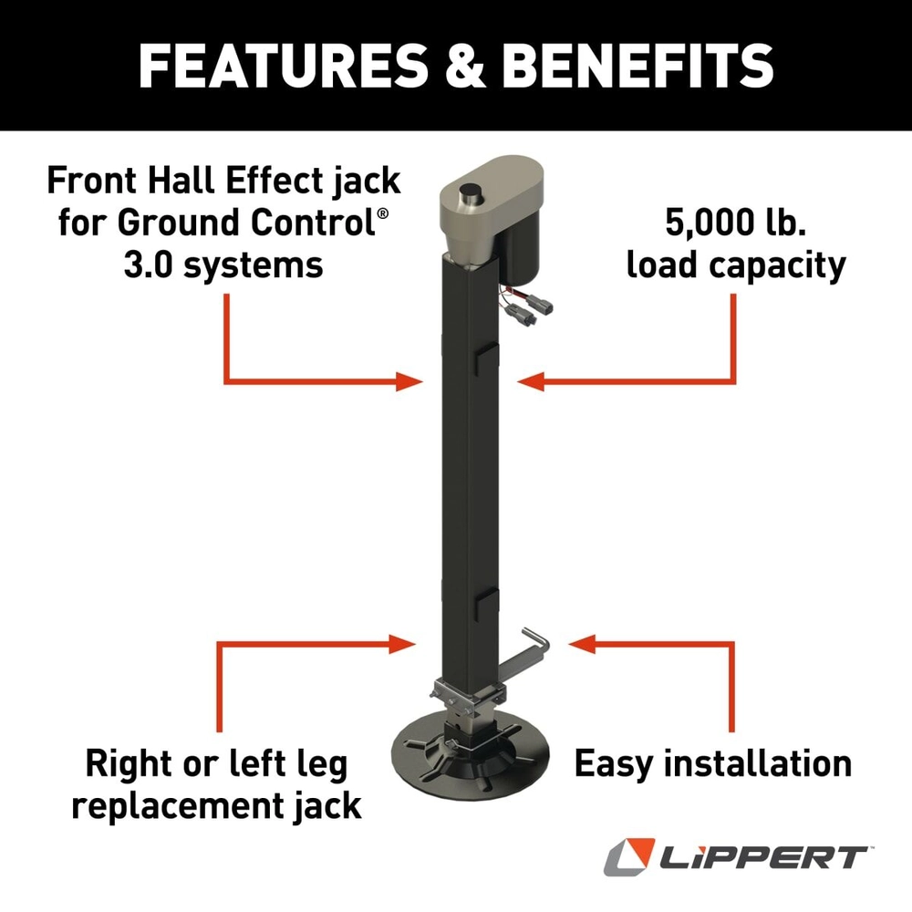 Lippert Ground Control 3.0 Hall Effect Front Jack - Left or