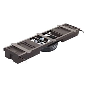 Lippert RV Underchassis Standard Double Bin Storage System with Spare Tire Carrier - 99.5&quot; x 21.5&quot; #125460