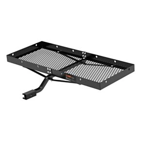 CURT 48&quot; x 20&quot; Black Steel Tray Cargo Carrier (1-1/4&quot;, 2&quot; Adapter, 300 lbs.) #18110