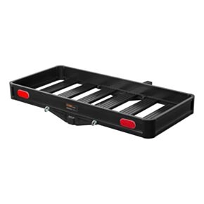 CURT 49&quot; x 22&quot; Black Aluminum Basket Cargo Carrier (Fixed 2&quot; Shank, 500 lbs.) #18113