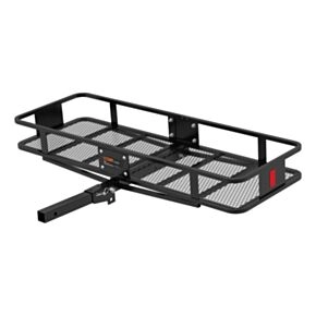 CURT 60&quot; x 20&quot; Black Steel Basket Cargo Carrier (Folding 2&quot; Shank, 500 lbs.) #18151