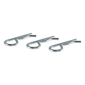 CURT Hitch Clips (Fits 1/2&quot; or 5/8&quot; Pin, Zinc, 3-Pack) #21602