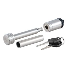 CURT 1/2&quot; Hitch Lock with 5/8&quot; Adapter (1-1/4&quot; or 2&quot; Receiver, Barbell, Stainless) #23517