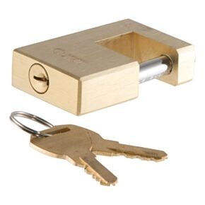 CURT Coupler Lock (1/4&quot; Pin, 3/4&quot; Latch Span, Padlock, Solid Brass) #23546