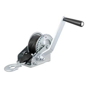 CURT Hand Crank Winch with 15&#039; Strap (900 lbs, 6-1/2&quot; Handle) #29433