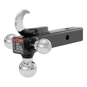 CURT Multi-Ball Mount with Hook (2&quot; Solid Shank, 1-7/8&quot;, 2&quot; &amp; 2-5/16&quot; Chrome Balls) #45675