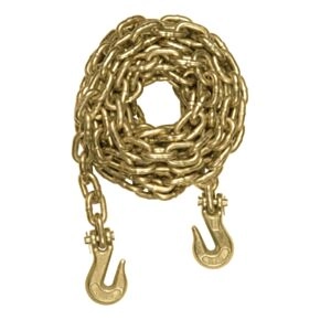 CURT 16&#039; Transport Binder Safety Chain with 2 Clevis Hooks (26,400 lbs, Yellow Zinc) #80310