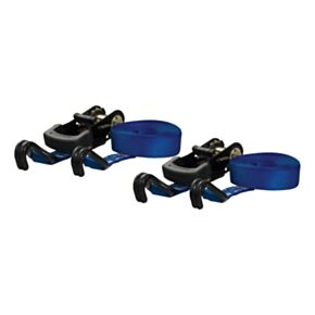CURT 16&#039; Blue Cargo Straps with J-Hooks (733 lbs, 2-Pack) #83020