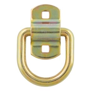 CURT 3&quot; x 3&quot; Surface-Mounted Tie-Down D-Ring (3,600 lbs, Yellow Zinc) #83740
