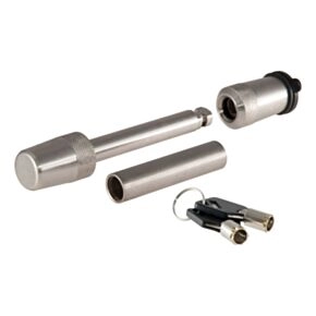 CURT 1/2&quot; Hitch Lock with 5/8&quot; Adapter (1-1/4&quot; or 2&quot; Receiver, Barbell, Stainless) #23580