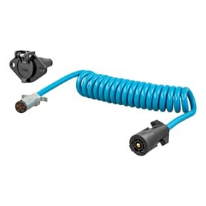 CURT 8&#039; Dinghy Towing Adapter &amp; Socket (7-Way RV Blade to 6-Way Round Vehicle) #57283