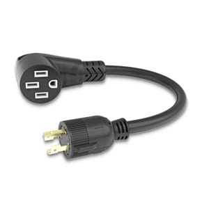 Furrion Pigtail Adapter - 50A Connector to 30A 4-Prong Plug, Black #FP52GEN4-SB