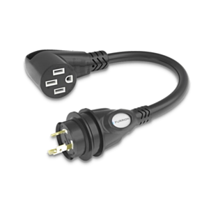 Furrion Pigtail Adapter - 50A Connector to 30A Plug, Black #FP5230R-SB