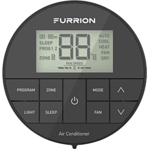Furrion Chill&reg; Multi-Zone RV Wall Thermostat - 3 Fan Speeds, Black (R410A Refrigerant Compatible) #FACW12ESZA-BL