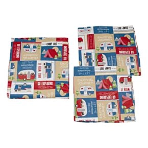 Lippert Vinyl Tablecloth with Bench Covers - Camping Patchwork #2022107835