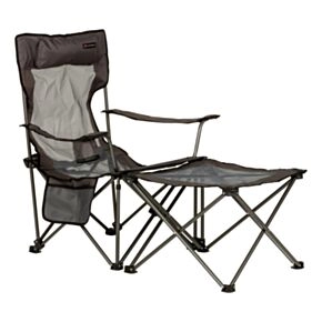 Lippert Sun Soaker™ Vented Reclining Camping Chair with Footrest - Dark Grey