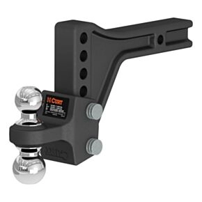 CURT Adjustable Trailer Hitch Ball Mount with Dual Ball, 2&quot; Shank, 15K #45935