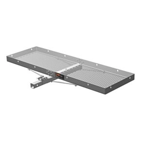CURT 60" x 20" Aluminum Tray-Style Cargo Carrier (Folding 2" Shank, 500 lbs.) #18100