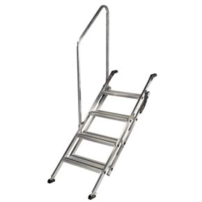 Lippert Victory Step® Toy Hauler &amp; RV Patio Steps with Entry Assist Handrail - Quad