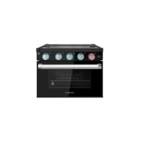 Furrion 3-Burner RV Gas Range Oven with Flame Sense (FFD) - 17&quot;, Glass Cover, Black &amp; Stainless Steel Finish #FGR17G3MA2B-BG