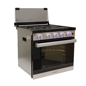 Furrion 3-Burner Gas RV Range with Flame Sense (FFD) - 21&quot;, Glass Cover, Stainless Steel #FGR21G3MA1B-SG