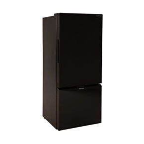 Furrion RV Refrigerator - 12V, 10.7 cu. ft., Dual Swing Doors, Bottom Drawer Freezer, Black Glass Finish #FCR10DCGBA-BG-DS