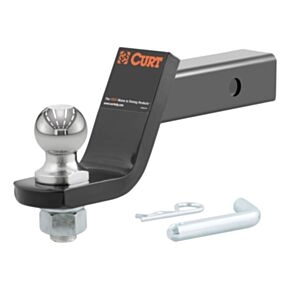 CURT Trailer Hitch Mount with 1-7/8-Inch Ball &amp; Pin, Imported, Fits 2-Inch Receiver, 3,500 lbs, 4-Inch Drop #45855