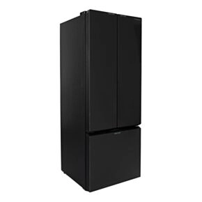 Furrion Built-In RV Refrigerator - 12V, 12 cu. ft., French Doors, Bottom Drawer Freezer, Black Glass Finish #FCR12DCGFA-BG