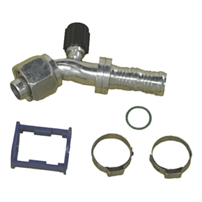 Fitting, Clip-Lok, 45 Deg, 5/8 FO x #12 Hose, w/Low Side Access #313584