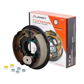 Lippert Electric Trailer Brake Assembly - 10&quot; x 2-1/4&quot; Brake Size, 4-Bolt, 3,500-lb. Axles, Left (Driver) Side #297956