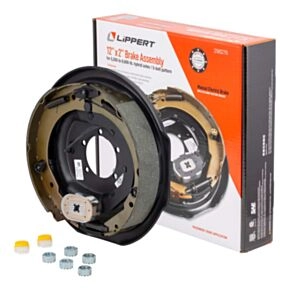 Lippert Electric Trailer Brake Assembly - 12&quot; x 2&quot; Brake Size, 5-Bolt, 5,200-8,000-lb. Hybrid Axles, Right (Passenger) Side #298276