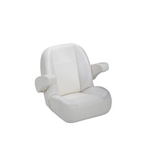 Taylor Made Low Back Pontoon Helm Seat - White #674636