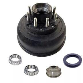 Lippert Threaded Trailer Brake Hub Assembly - Short, 10,000-lb. 8 on 6-1/2&quot;, 16-17-1/2&quot; Wheel Size, 5/8&quot; Studs, Oil #791400