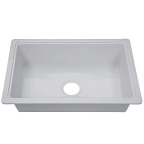 Lippert RV Single Kitchen Galley Sink - 25&quot; x 17&quot; x 6.6&quot; White ABS Plastic