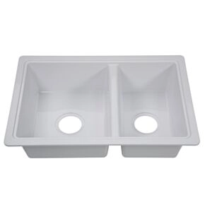 Lippert RV Double Kitchen Galley Sink - 25&quot; x 17&quot; x 6.6&quot; ABS Plastic