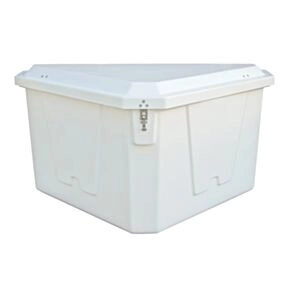 Taylor Made Stow N’ Go Corner Fiberglass Dock Box, White