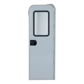 Right Hinge Motorized Motor Home Radius Entry Door with Screen Door - 24&quot; x 72&quot; (Polar White)