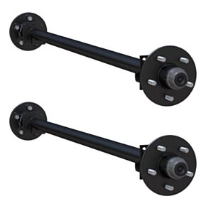 Lippert 4,000-lb. Spring Idler Tandem Trailer Axles (Set of 2, 2,000 lbs. Each) - Straight Spindle, No Brakes, 58/46, 5-Lug