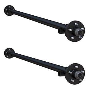 Lippert 7,000-lb. Spring Idler Tandem Trailer Axles (Set of 2, 3,500 lbs. Each) - Straight Spindle, No Brakes, 95/80, 5-Lug