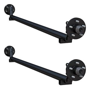 Lippert 7,000-lb. Spring Idler Tandem Trailer Axles (Set of 2, 3,500 lbs. Each) - Drop Spindle, No Brakes, 85/70, 5-Lug