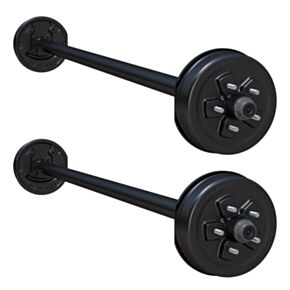 Lippert 7,000-lb. Spring Tandem Trailer Axles (Set of 2, 3,500 lbs. Each) - Straight Spindle, Electric Brakes, 85/70, 5-Lug
