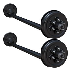 Lippert 10,000-lb. Spring Tandem Trailer Axles (Set of 2, 5,000 lbs. Each) - Drop Spindle, Electric Brakes, 95/78, 6-Lug