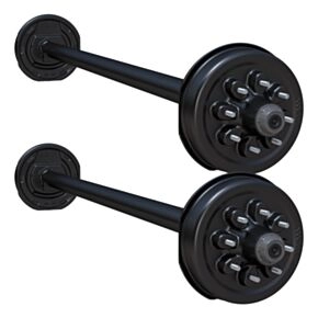 Lippert 14,000-lb. Spring Tandem Trailer Axles (Set of 2, 7,000 lbs. Each) - Straight Spindle, Electric Brakes, 95/80, 8-Lug