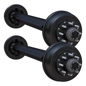 Lippert 20,000-lb. Spring Tandem Trailer Axles (Set of 2, 10,000 lbs. Each) - Straight Spindle, Electric Brakes, 74/46, 8-Lug