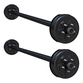 Lippert 7,000-lb. Spring Tandem RV Axles (Set of 2, 3,500 lbs. Each) - Straight Spindle, Electric Brakes, 86.5/68.5, 5-Lug
