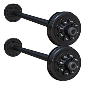 Lippert 14,000-lb. Spring Tandem RV Axles (Set of 2, 7,000 lbs. Each) - Straight Spindle, Electric Brakes, 86.5/68.5, 8-Lug