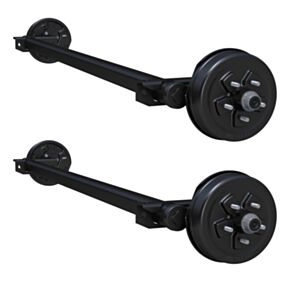 Lippert 7,000-lb. Torsion Tandem Trailer Axles (Set of 2, 3,500 lbs. Each) - Electric Brakes, 94&quot; Hub Face, 5-Lug