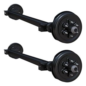 Lippert 12,000-lb. Torsion Tandem Trailer Axles (Set of 2, 6,000 lbs. Each) - Electric Brakes, 94&quot; Hub Face, 6-Lug