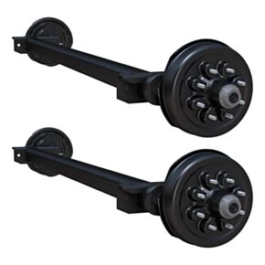 Lippert 14,000-lb. Torsion Tandem Trailer Axles (Set of 2, 7,000 lbs. Each) - Electric Brakes, 94&quot; Hub Face, 8-Lug